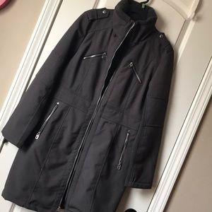 Grey knee length winter coat